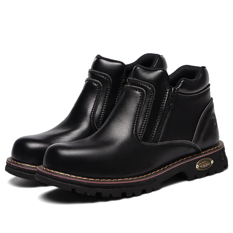 work shoes for men waterproof safety shoes man anti spark leather boots man anti puncture anti slip welder shoe black work shoes