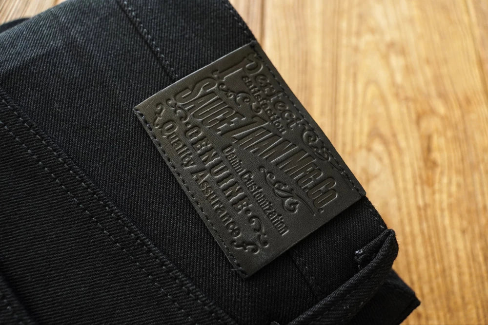 Mens Jeans Black Jeans Double-sided Dyeing Sanforized Selvedge Denim Jeans  16 Oz Regular Fit