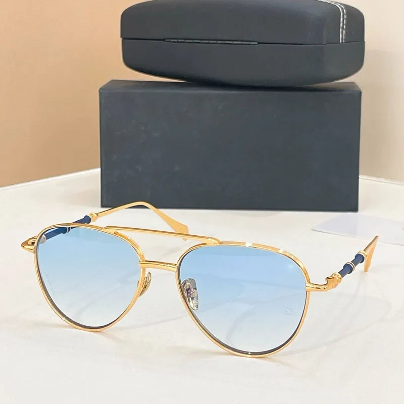 New Designer Oval Luxury Sunglasses Men Women UV400 Germany Trendy High Quality Fashion Brand Design Optical Glasses with Case