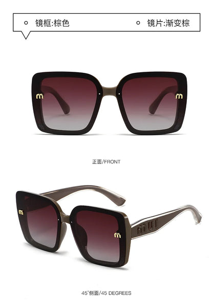 2026 New Luxury Square Sunglasses for Women Sun Glasses Oversized Frame UV400 Protection Trendy Shades for Driving Daily Wear