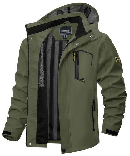 Spring Autumn Lightweight Jackets Mens Mesh Lined Waterproof Rain Jacket Outdoor Fishing Hiking Jacket Male Windbreaker