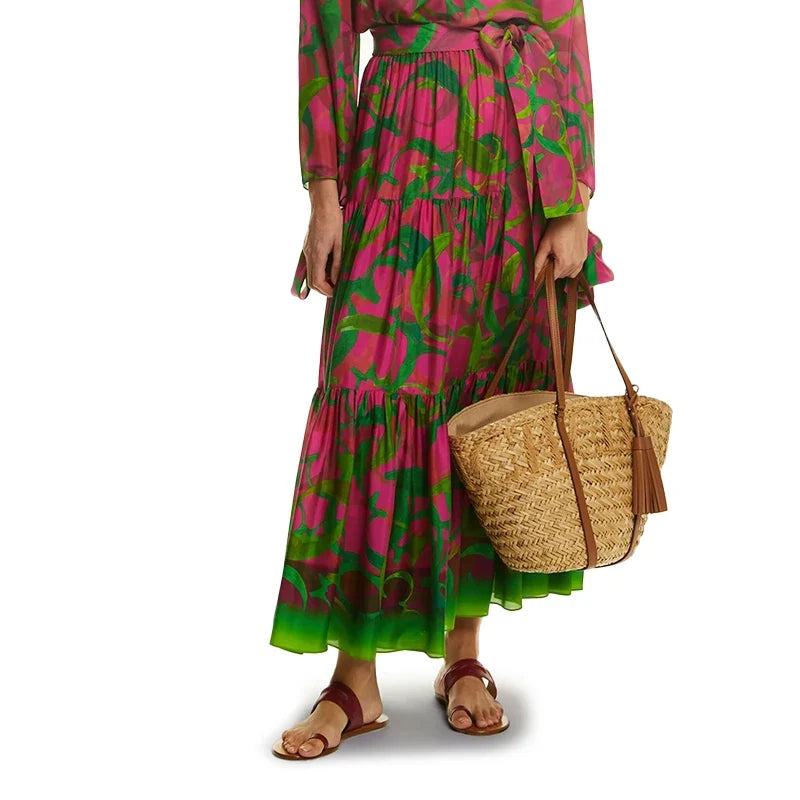 2024 New Summer Women Skirts Lace Up Design loose Skirt Fashion Multicolor Comfort Soft Female Skirts Casual Ladies Skirt
