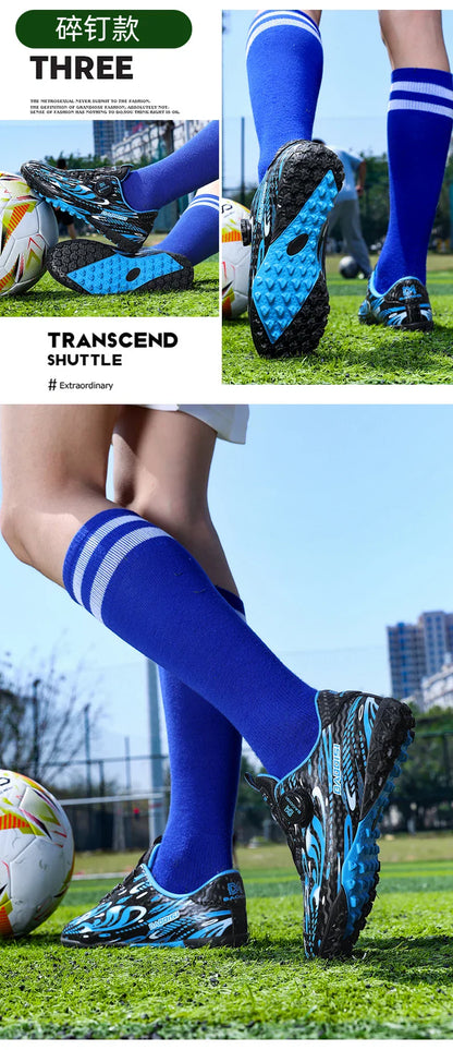 Kids Soccer Cleats Football Shoes Studs Non Slip Breathable Lightweight Training Sports Boys Girls Children Football Match Boots