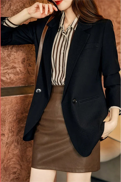 Spring Autumn 2025 Women's Small Suit Jacket Korean Version Leisure Ladies Blazer Coat Temperament Design Sense Lady Outerwear