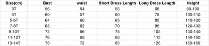 Elegant Girls Princess Dresses Birthday Party Pageant Gown Kids Costume Wedding Dress Formal Outfit Children Summer Clothes
