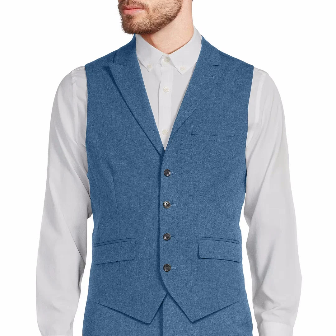 Men Vest Gray Single Button With Lapel Solid Waistcoat For Wedding Banquet Party Office Business Work Daily Men Suit Vest