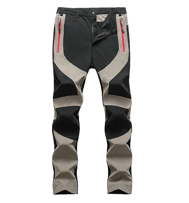 Outdoor Quick Drying Pants For Men Sports Breathable Spring Hiking Pants Elastic Casual Camping Fishing Trousers Splicing Colors