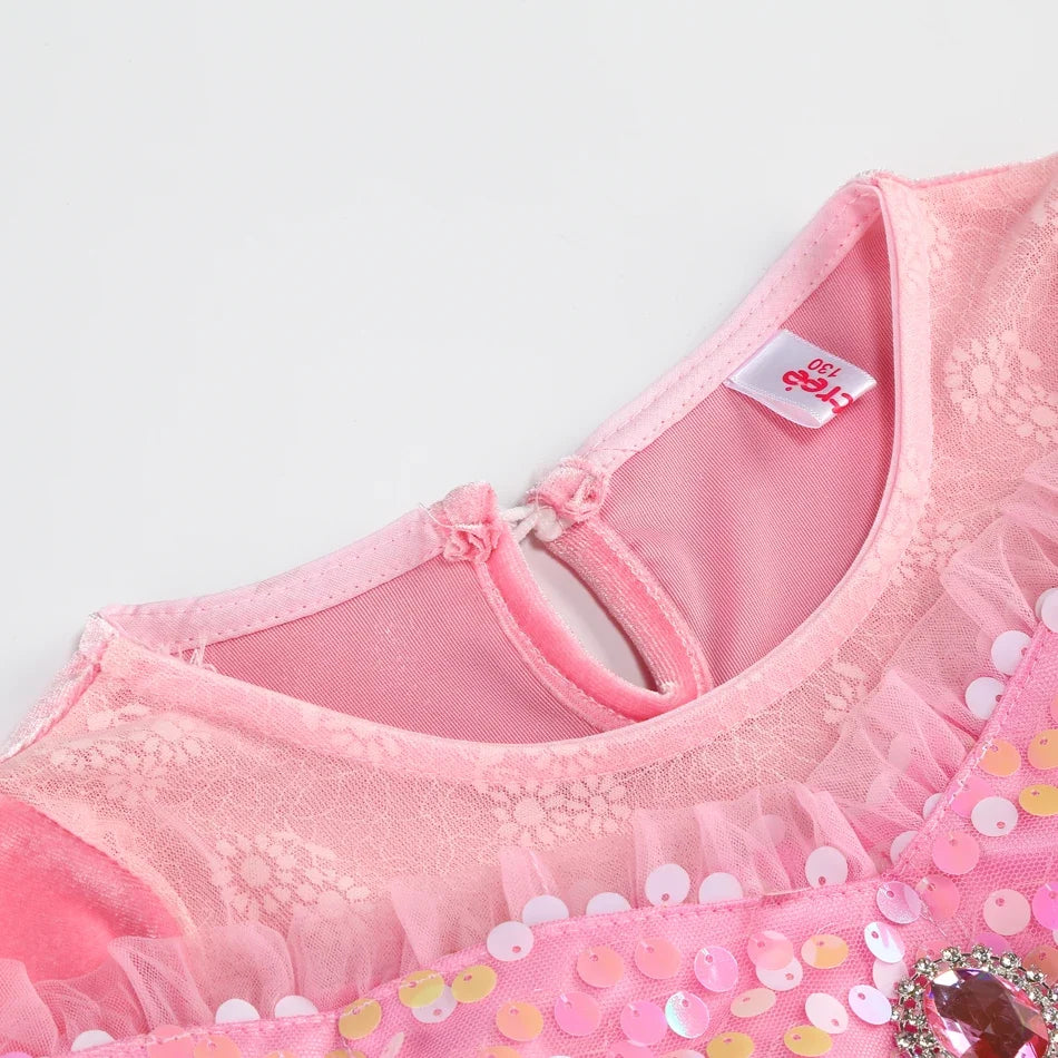Sleeping Beauty Dress For Girls Pink Princess Costume Halloween Carnival Party Aurora Outfits Kids Birthday Surprise Gift