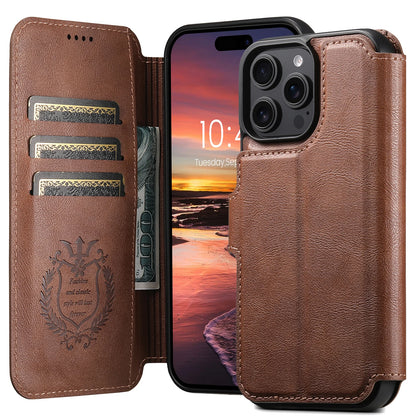 PU Leather Wireless Charging Card Holder Stand Wallet Magnetic Flip Cover Phone Case For iPhone 17 Pro Max 16 Plus 15 14 13 12