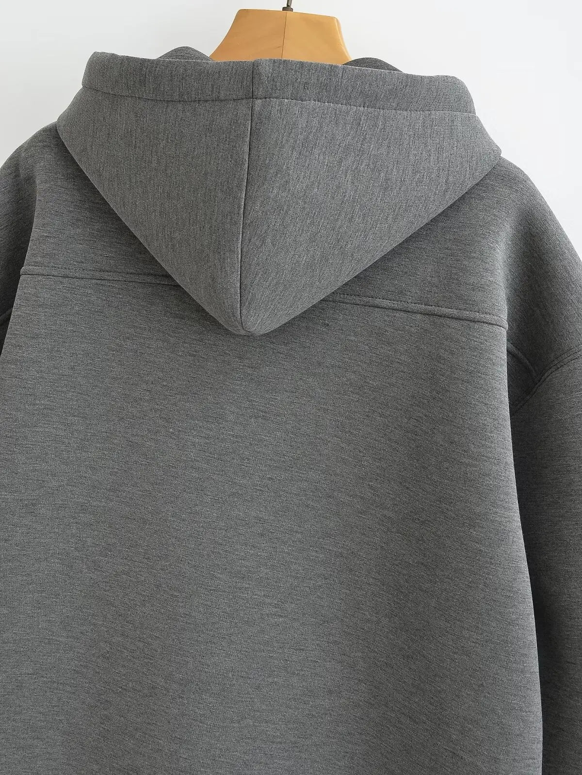 2026 Casual Women's Soild Zipper Hoodie Long Sleeve Big Pocket Zipper Jacket With Hood Female Loose Outerwear Coat Tops