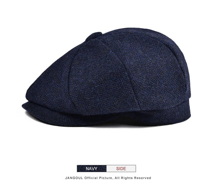 Kids Newsboy Caps Small Size Boy Woolen Tweed Flat Cap Herringbone Girl Infant Toddler Youth Beret Hat for Child