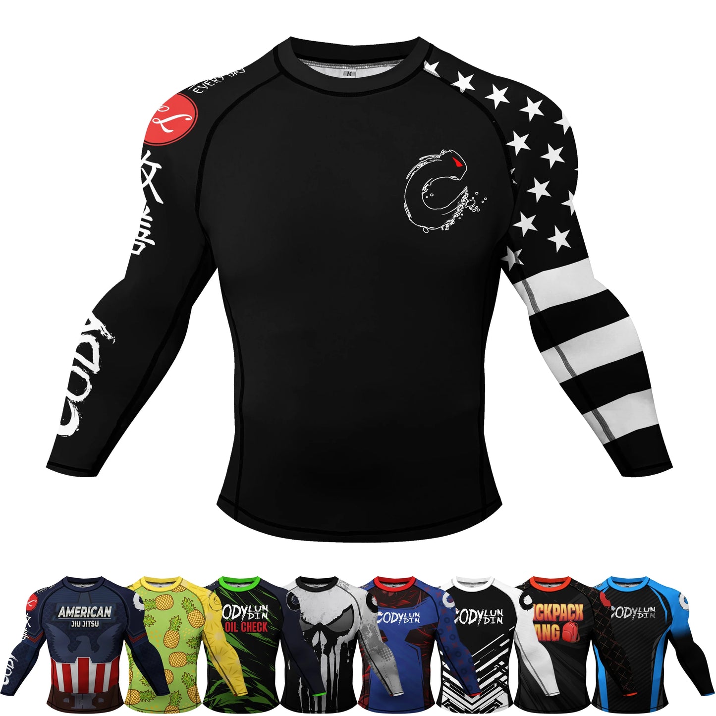 Popular Manufacturer Custom Sublimated Print Rashguard With Rubber Banding Hem Long Sleeves UV Sportswear Men Sport Gym T shirt