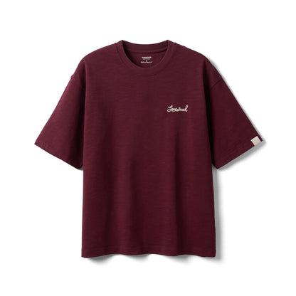 Summer New Super Loose Heavyweight 300gsm Slub Cotton T-shirts Men Letter Embroidery Tops