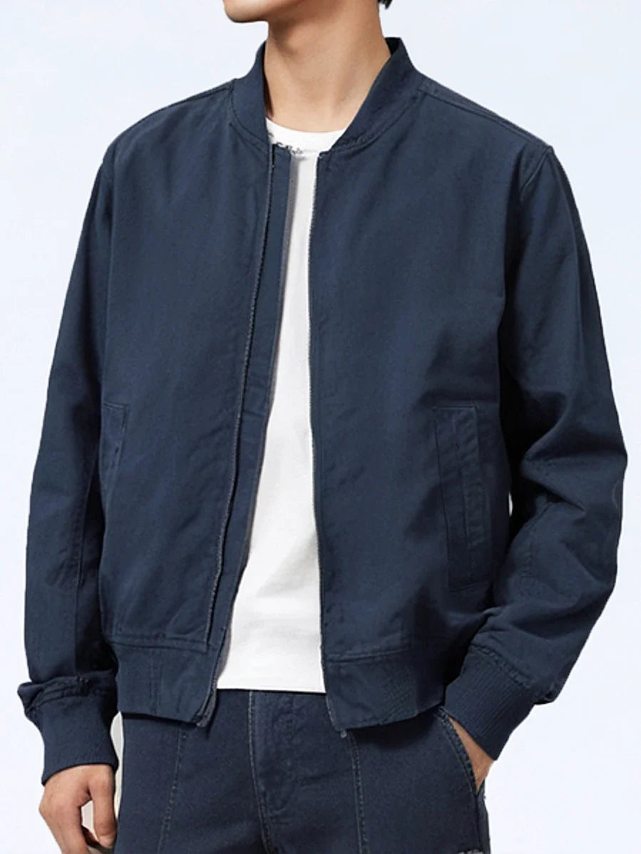 2025 Spring And Autumn New American Retro Men's Solid Color Twill Baseball Clothes 100% Cotton Fashion Wash Leisure Jacket Coat