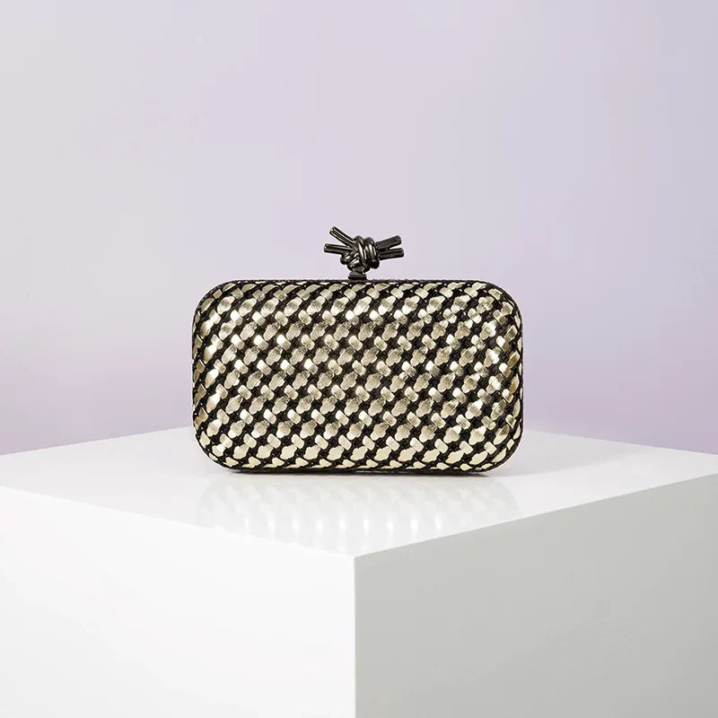 Hand Woven Clutch Purse Luxury For Women 2025 New High Grade Party Wedding Prom Mixed Colors Evening Bag Elegant Trend Chain Bag