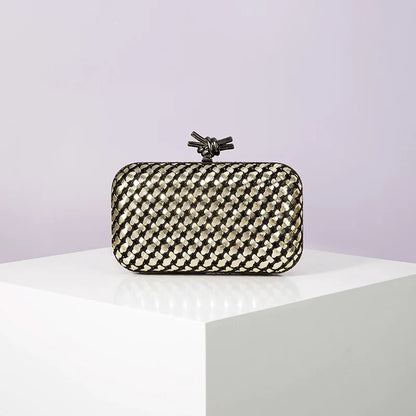 Hand Woven Clutch Purse Luxury For Women 2025 New High Grade Party Wedding Prom Mixed Colors Evening Bag Elegant Trend Chain Bag