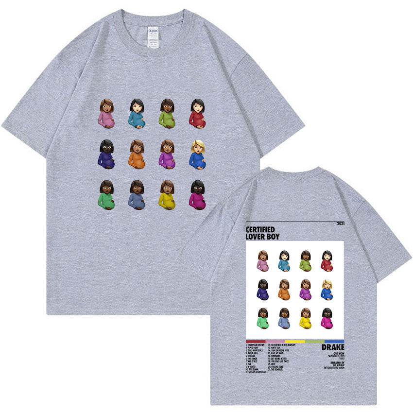 Rapper Drake Certified Lover Boy Album Print Graphic T Shirt Unisex Hip Hop Fashion T-shirt Men's 100% Cotton Oversized T-shirts