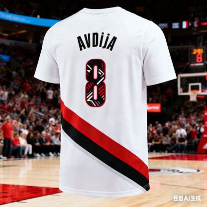 2026 Men's Deni Avdija 3D AI Basketball Jersey Youth Training Quick Dry Sportswear for Men Lightweight Breathable Sports Top