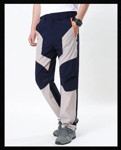 New Summer Men Thin Multi Pocket Work Pants Outdoor Casual Sports Breathable Cargo Pants Straight Leg Loose Tooling Trousers 4XL