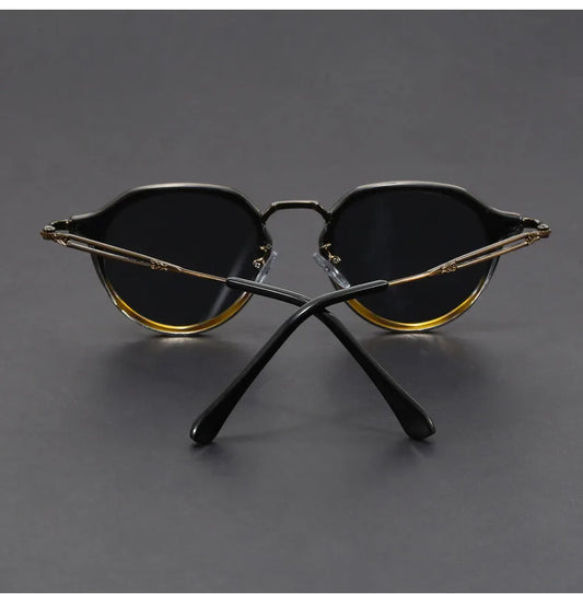 Retro Geometric Round Frame Simple Design UV Protection Men Women Polarized Sunglasses Customizable Prescription 1061