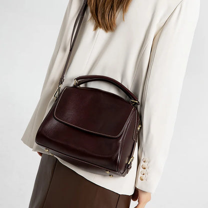 Female genuine cow leather bag for women bag Handbag New Crossbody luxury Shoulder bag high-capacity tote bag Vintage Bag