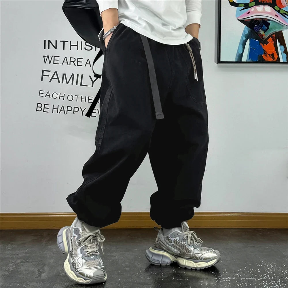 Japanese Streetwear High Quality Baggy Cargo Pants Harajuku Casual Men Clothing Plus Size Joggers Fashion Loose Work Trousers