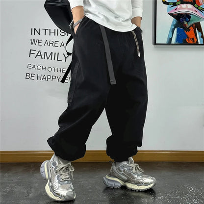 Japanese Streetwear High Quality Baggy Cargo Pants Harajuku Casual Men Clothing Plus Size Joggers Fashion Loose Work Trousers