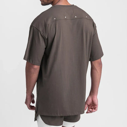 Men's Gym Splicing Quick Dry T-Shirt Breathability Patchwork Short Sleeve Sport T Shirt Fitness Shirt Trainer Sportswear