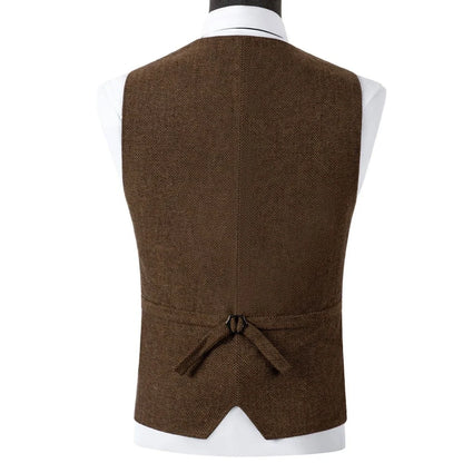 Men's Suit Vest Military Green Single Breasted Blended  Men Vest Denim Jeans Waistcoat Jacket Slim Fit Casual Formal Business