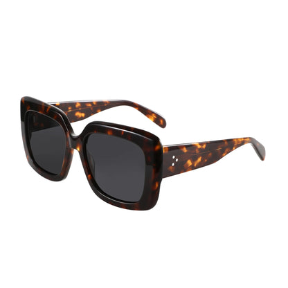 Women Large Rectangle Polarized Sunglasses Thick Frame UV400 Protection Acetate Square Sun Glasses Fashion Shade