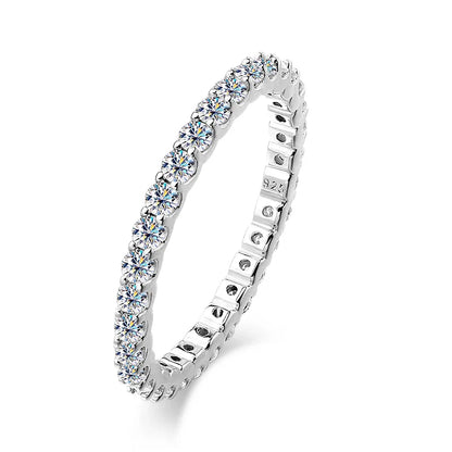 D VVS1 All Moissanite Rings for Women Man Engagement Wedding Eternity Band with GRA S925 Silver Plated 18k Gold Ring