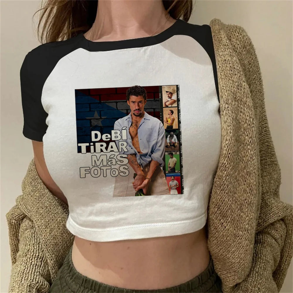 Dtmf Bad Bunny top tees women kawaii Classic Colorful Grunge harajuku  top tees anime Psychedelic harajuku korean clothes kawaii