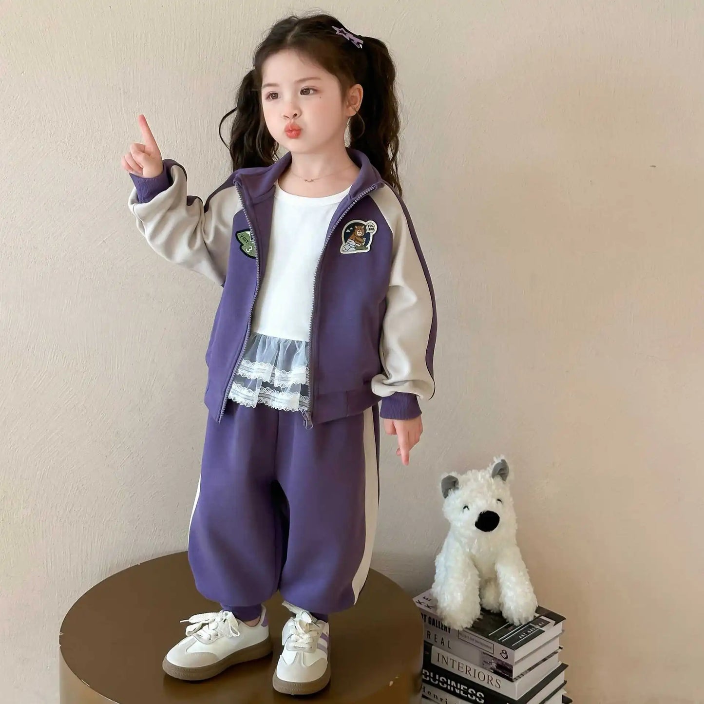 Summer Baby Girls Boys Cotton Leisure Contrast Zip Sweatshirt Jacket+Sweatpant Set School Kid 2PCS Tracksuit Child Outfit 2-12Yr