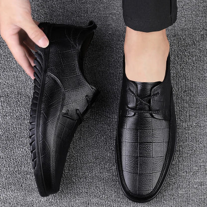Male All-match Outdoor Flats Genuine Leather Men Casual Office Shoes Handmade Men Lace-Up Footwear 2024 New Mens Oxfords Shoes