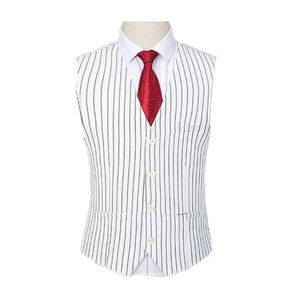 2026 Spring New Men's White Striped Suit Pants, Business Casual Trousers, Asian Size M-5XL 6XL Wedding Party Pantalones Hombre