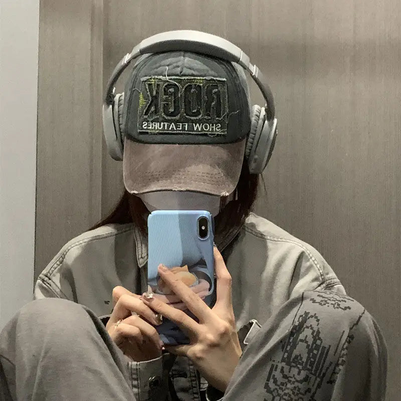 High Quality Letter ROCK Embroidery Cotton Baseball Cap For Men Women Gorras Snapback Outdoor Sport Sun Hat