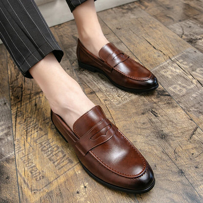 Mens Dress Wedding Fashion Office High Quality Leather Comfy Business Formal Italy Driving Loafers Shoes for Men Plus Size 38~48
