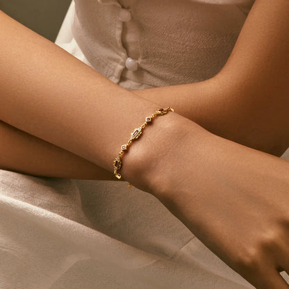 925 Sterling Silver Exquisite Retro Crown CZ Bracelets Gold Color Adjustable Link Chain Bracelets For Women Jewelry