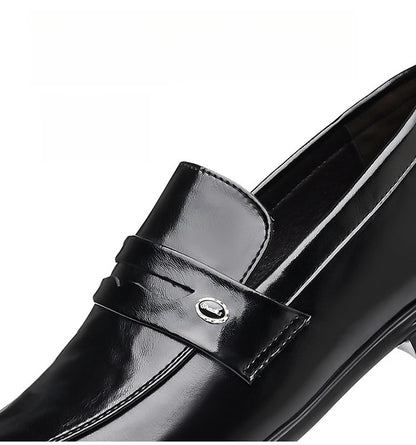 2026 Spring New Men's Glossy Leather Loafers Slip-On Business Casual Dress Shoes Male Non-slip Formal Office Shoes for Man