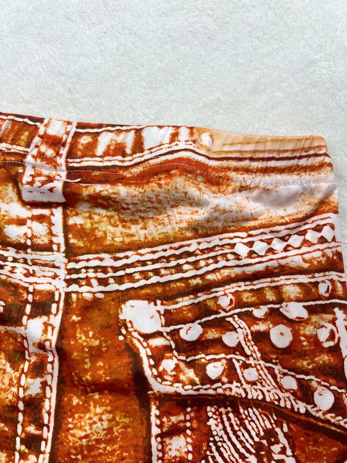 Women's Faux Denim Print High Stretch Slim Shorts, Versatile Yoga Shorts, Polyester Non-Denim Material