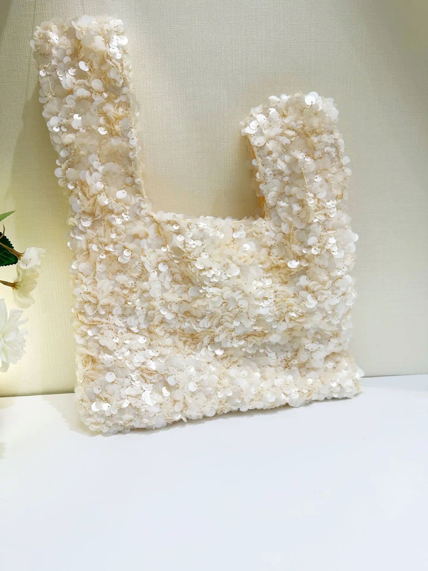 Elegant White Sequin Clutch Evening Bag for Women Mini Hobo Handbag Bridal Party Prom Dress Accessory Female Wedding Purse