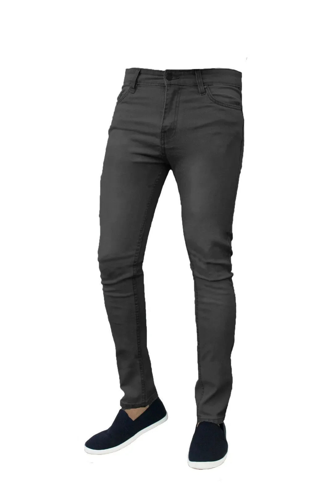 New High Quality Classic Style Slim Jeans Pants for Men Street Pants Male Stretch Denim Trousers Light Blue Skinny  Pencil Pants