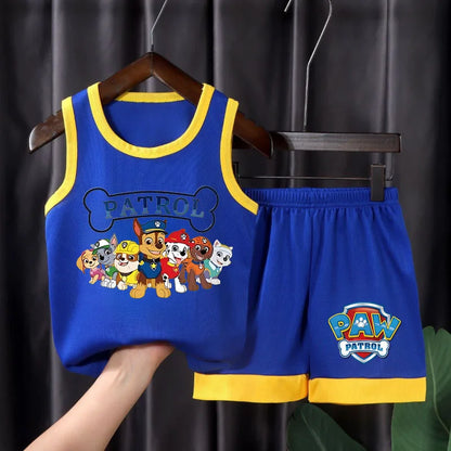 Cartoon Printed Boys Basketball Vest and Shorts 2pcs Sets Kids Casual Outfits Summer Child Outdoor Sport Clothes Suit