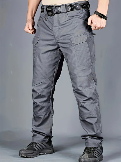 Plus Size Men's Thin Cargo Pants With Side Pockets For Spring Summer Tactical Oversized Loose Punk Pants Big And Tall Guys