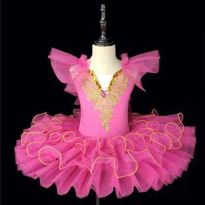 Summer Stage Ballet Dance Dress Girls Performance Tutu Kids Clothes Vestido Girl Mesh Princess Dress for Children's Day