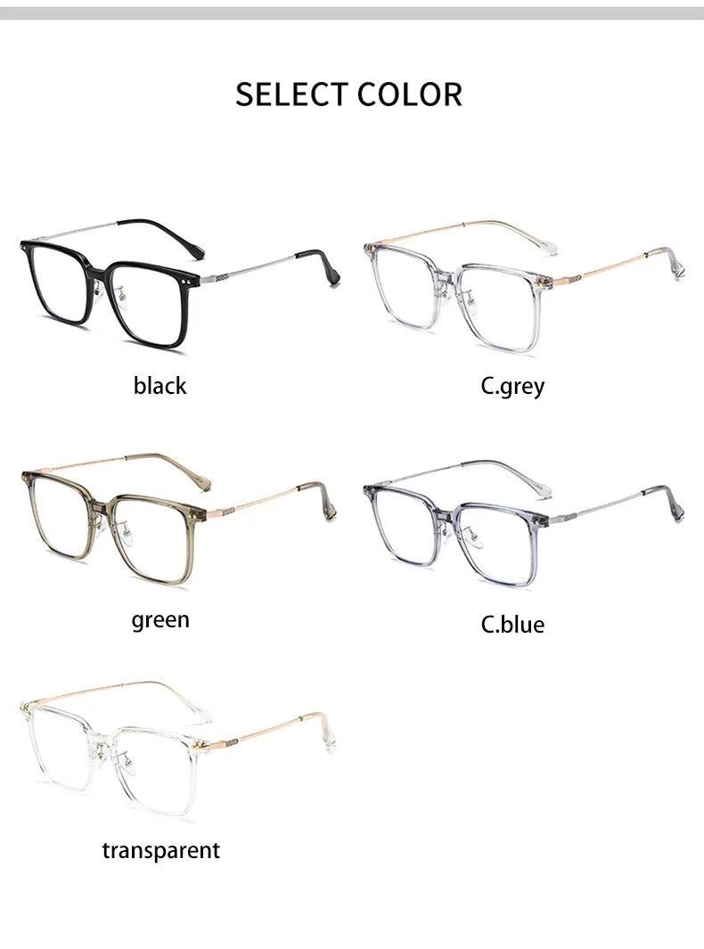 Simple Fashion Large Frame Geometric Square Glasses Can Be Customized Prescription Anti-blue Light Glasses Reading Glasses