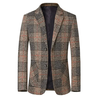 Men Plaid Blazers Suits Jackets New Spring Autumn Male Korean Design Blazers Coats Business Casual Slim Fit Blazers Men Clothing