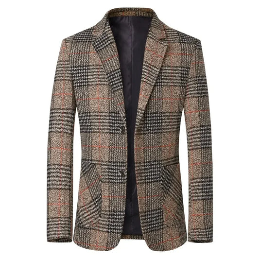Men Plaid Blazers Suits Jackets New Spring Autumn Male Korean Design Blazers Coats Business Casual Slim Fit Blazers Men Clothing