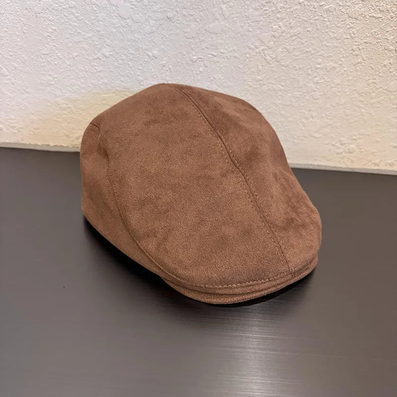 Chamois Leather Berets Women Spring Autumn Winter Berets Adjustable Y2k Forward Hat Korean Style Flat Newsboy Cap Spicy Girls