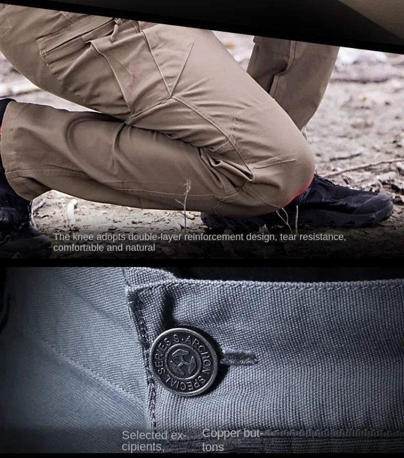 Stretch Canvas 97% Cotton 3% Spandex Tactical Pants For Men Climbing Hiking Trekking Cargo Pants Trousers